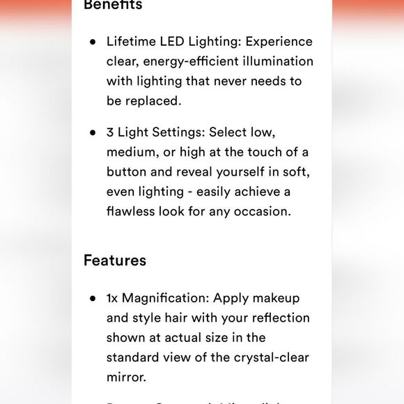 Conair LED-Lighted Storage Vanity Touchscreen Mirror- White - Picture 8 of 12